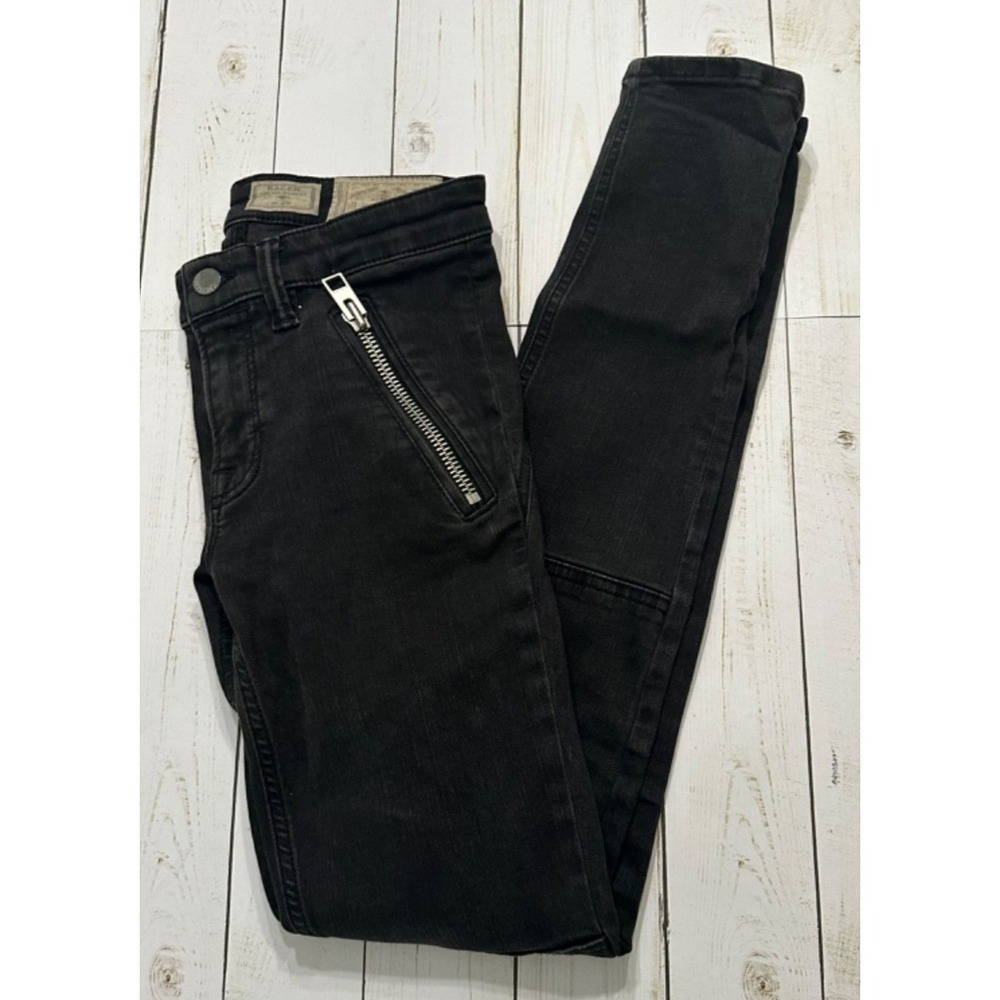 All Saints Jeans Racer Low Rise Skinny Fit Denim Pants‎ Black Size 26